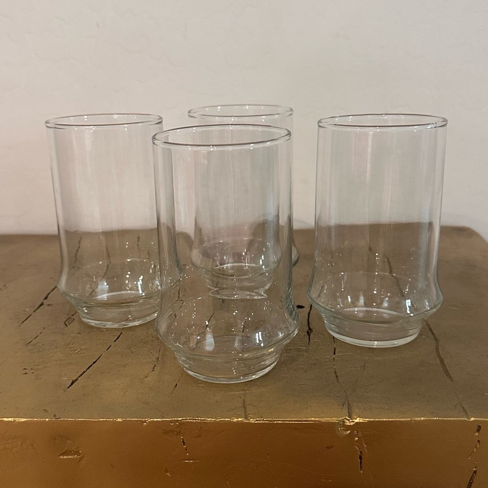Set of 4 Clear vintage Libby Tumbler glasses